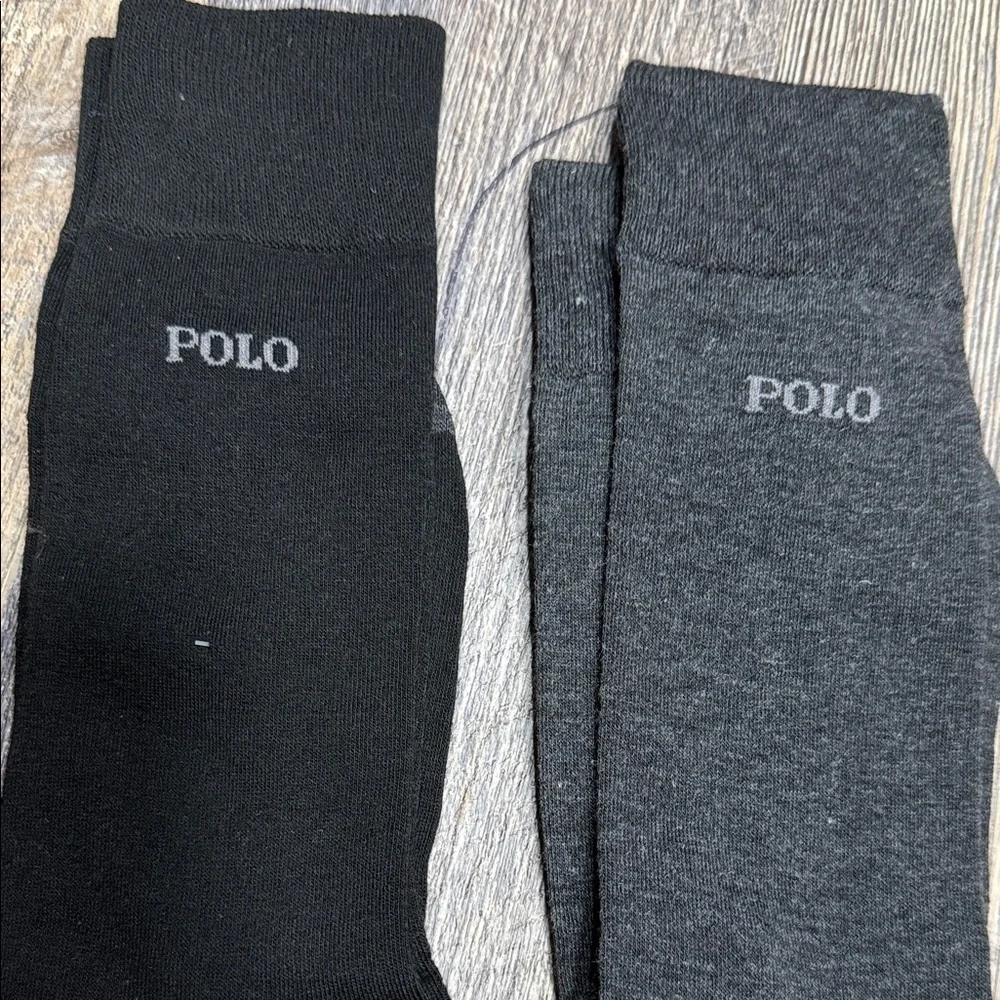 2 Polo by Ralph Lauren Men's Classic Black and Gray Socks
